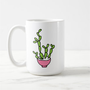 Succulent Plant in Pink Planter Coffee Mug