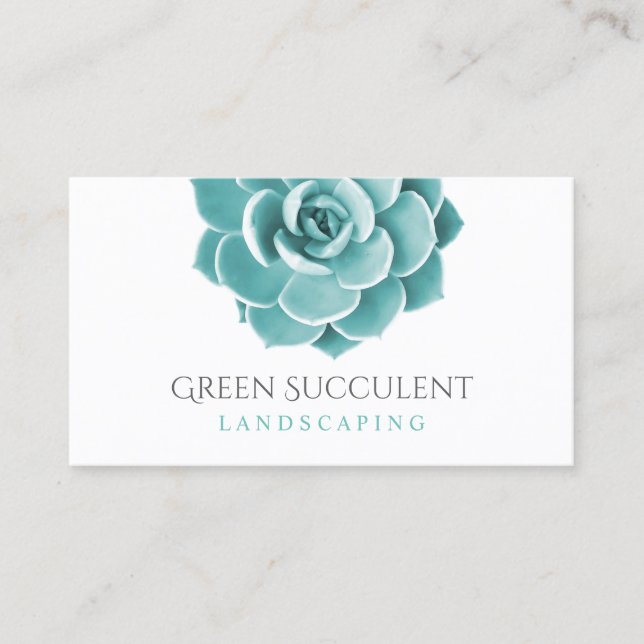 Succulent Plant Landscaping Service Garden Business Card (Front)