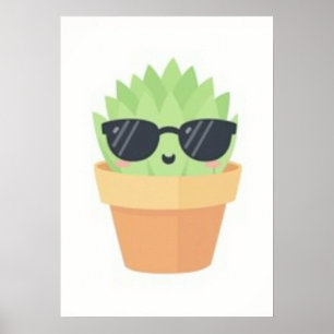 Succulent Plant Parent Kawaii Design Indoor Garden Poster