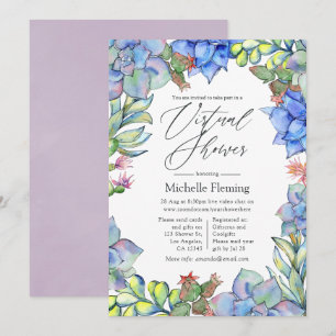 Succulent Plant Virtual Shower Invitation