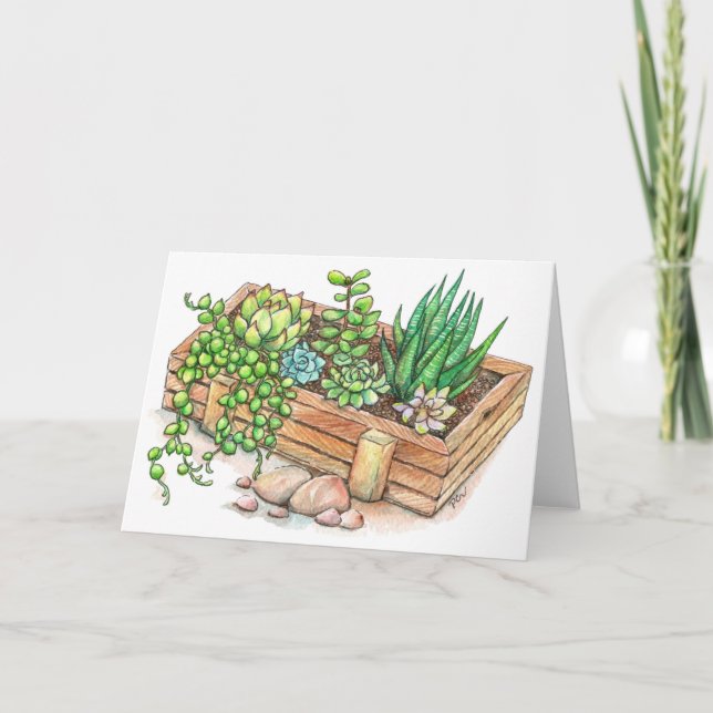Succulent Planter Box Card (Front)