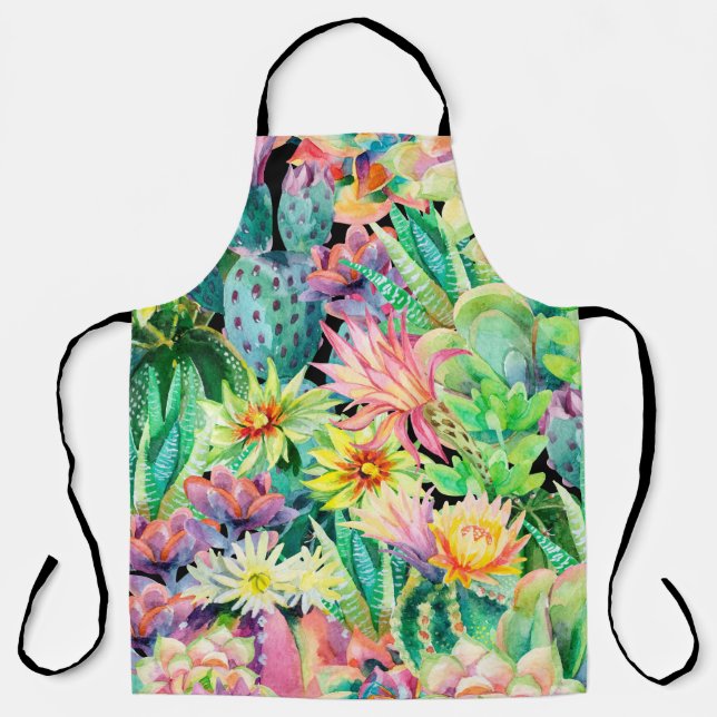 Succulent plants and cactus garden pattern apron (Front)