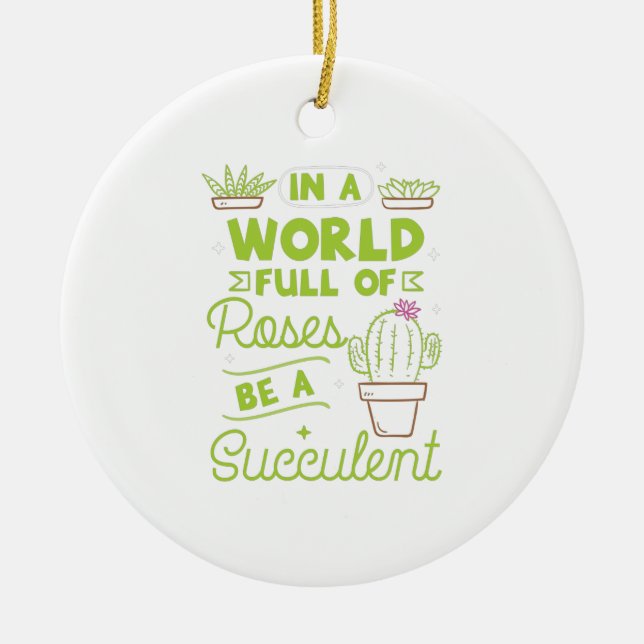 Succulent Plants Ceramic Tree Decoration (Front)