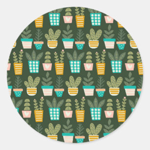 Succulent Plants Classic Round Sticker