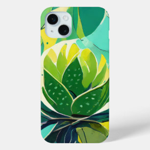 Succulent plants in green and yellow iPhone 15 mini case