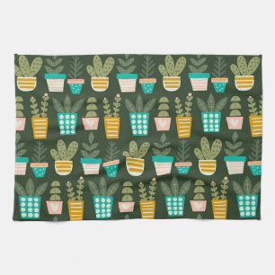 Succulent Plants Tea Towel