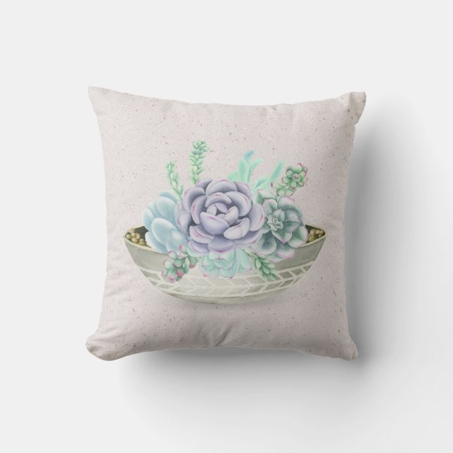 Succulent Potted Plants on Terrazzo   Cushion (Front)