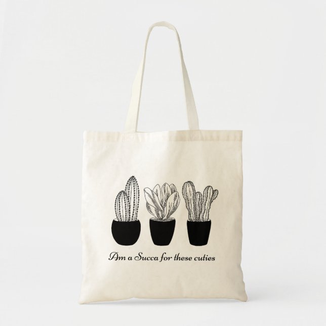 Succulent Quote Tote Bag (Front)