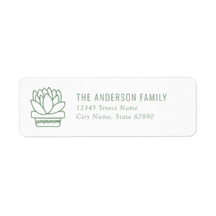 Succulent Return Address Labels