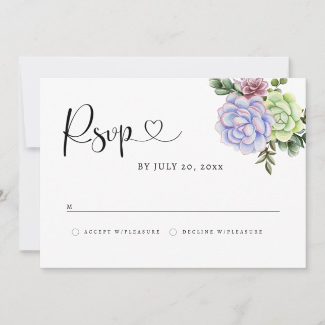 Succulent RSVP Card (Front)