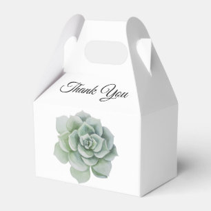 Succulent Sage Green Floral Boho Wedding Thank You Favour Box