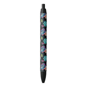 Succulent Seamless Pattern  Black Ink Pen