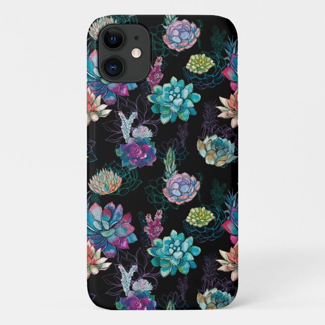 Succulent Seamless Pattern Case-Mate iPhone Case (Back)