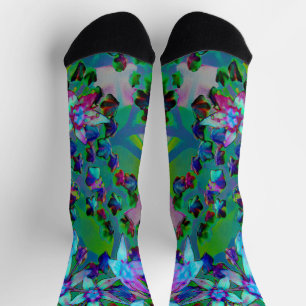 Succulent Sedum Flowers in Aqua, Purple and Blue Socks