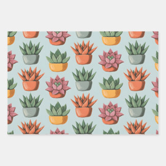 Succulent Serenity Wrapping Paper Sheet