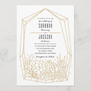 Succulent Terrarium Wedding Invitation