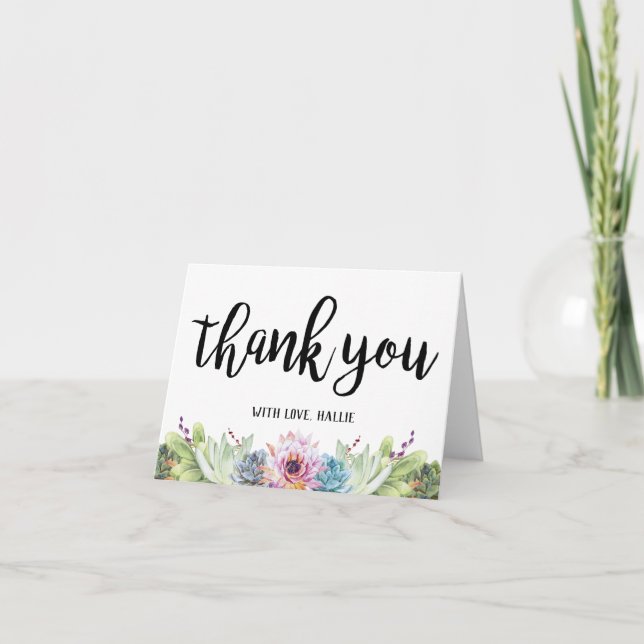 Succulent Thank You Card (Front)