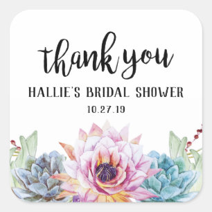 Succulent Thank You Sticker