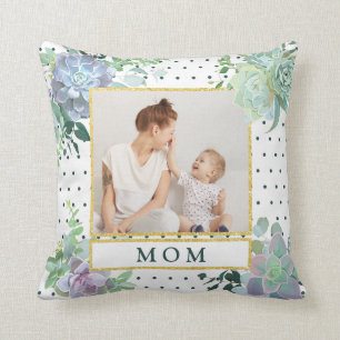 Succulent Theme Mum Photo Pillow