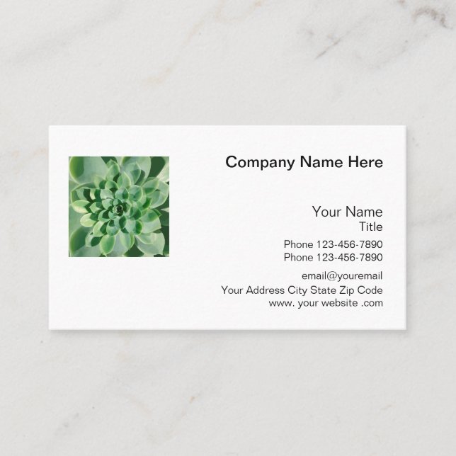 Succulent Theme Nature Business Card (Front)