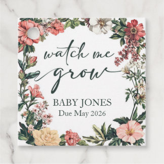 Succulent Watch Me Grow Baby Shower Favor Tag