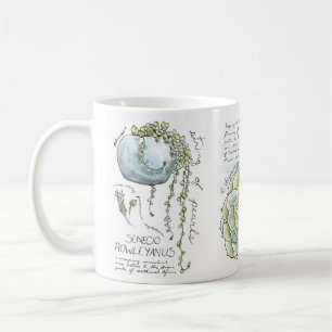 Succulent Watercolor Illustration Coffee Mug