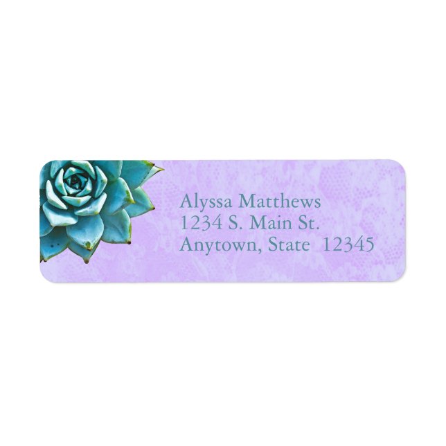 Succulent Watercolor Lavender Lace (Front)