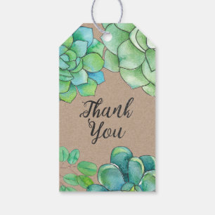 Succulent Watercolor Thank You Tags