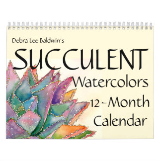 Succulent Watercolors 12-Months #4 Calendar