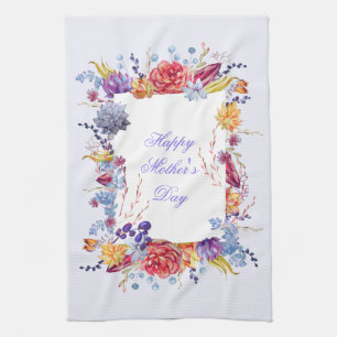 Succulent Watercolors Happy Mother's Day   Tea Towel