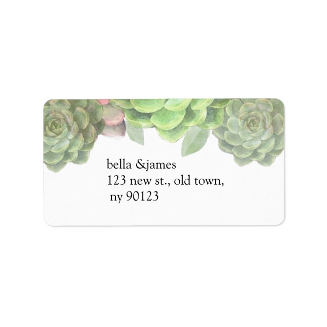 Succulent Wedding Address Labels (Front)