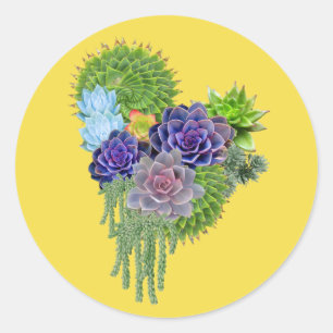 Succulent-wedding-bouquet Classic Round Sticker