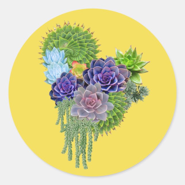 Succulent-wedding-bouquet Classic Round Sticker (Front)