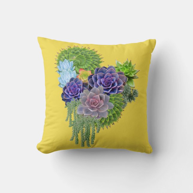 Succulent-wedding-lovers-bouquet Cushion (Front)