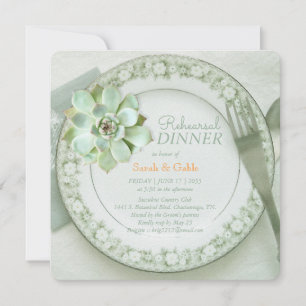 Succulent Wedding Rehearsal Dinner Invitation