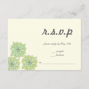 Succulent Wedding RSVP Card
