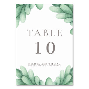 Succulent Wedding Table Number