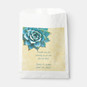 Succulent Wedding Watercolor Yellow Lace Favour Bags