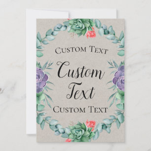 Succulent Welcome Sign 5x7" Invitation