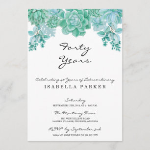 Succulent Woman's Birthday Invitation