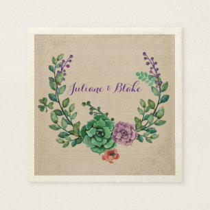 Succulent Wreath Napkin
