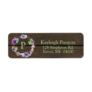 Succulent Wreath on Faux Wood with Initial