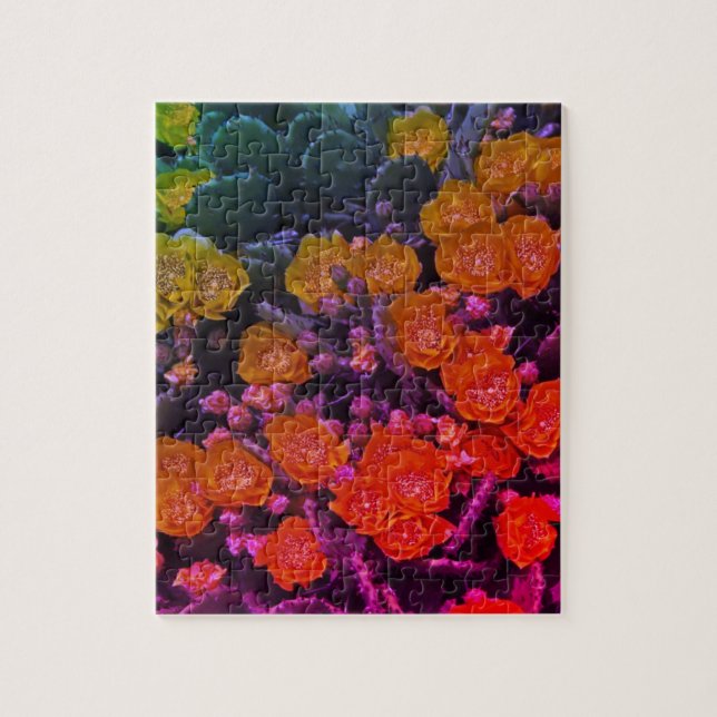 Succulents Abstract Flowers Artistic Floral Garden Jigsaw Puzzle (Vertical)