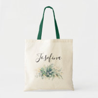 Succulents and Gold Greenery Elegant Script Name