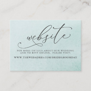 Succulents and Gold Greenery Wedding Website Business Card