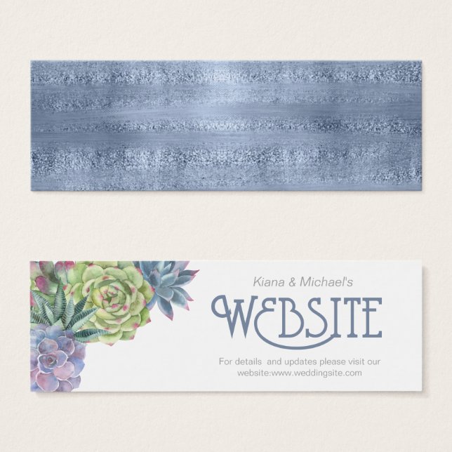Succulents and Sparkle  Website Insert Blue ID515 (Front & Back)