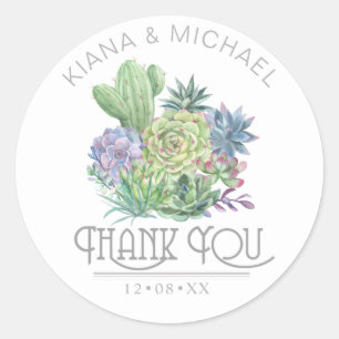 Succulents and Sparkle Wedding ID515 Classic Round Sticker