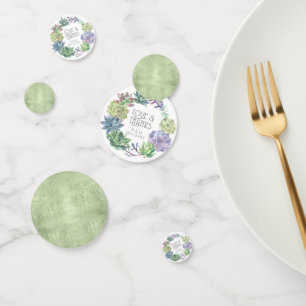 Succulents and Sparkle Wedding Wreath Green ID515 Confetti