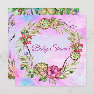 Succulents Baby Shower Holiday Card