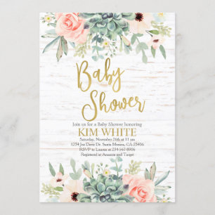 Succulents Baby Shower invitation